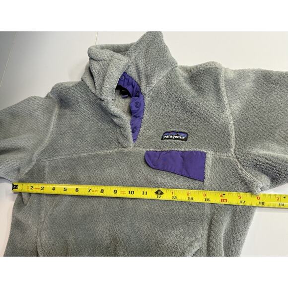 Patagonia Re-Tool Half Snap Pullover Womens Sz S Fleece Gray Purple Outdoor - Picture 7 of 10